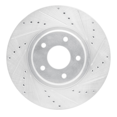 R1 03-05 Nissan Maxima Front Right Drilled & Slotted Silver Brake Rotor
