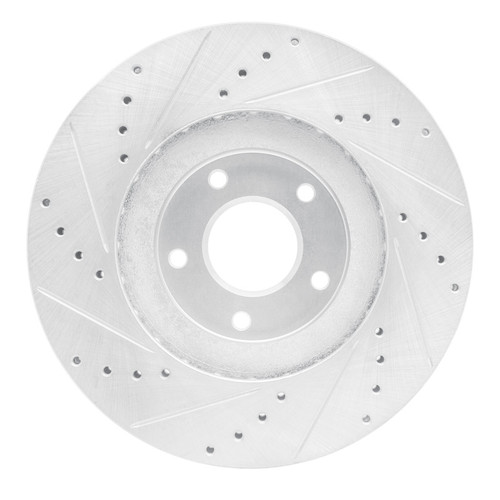 R1 03-05 Nissan Maxima Front Right Drilled & Slotted Silver Brake Rotor