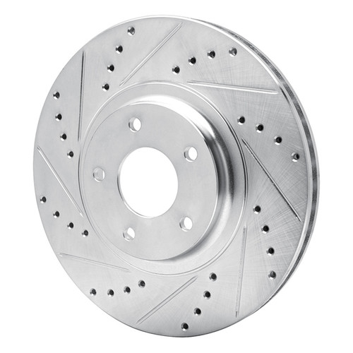 R1 03-05 Nissan Murano Front Left Drilled & Slotted Silver Brake Rotor