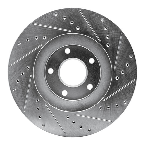 R1 03-05 Nissan Murano Front Left Drilled & Slotted Silver Brake Rotor