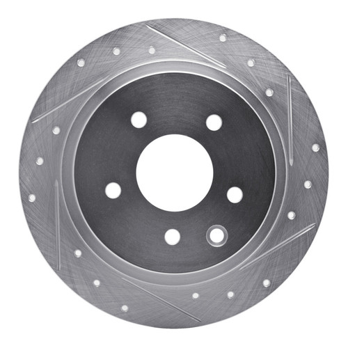 R1 02-25 Nissan Maxima Rear Right Drilled & Slotted Silver Brake Rotor