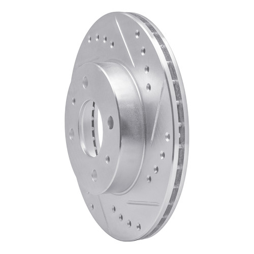 R1 95-00 Nissan Sentra Front Right Drilled & Slotted Silver Brake Rotor