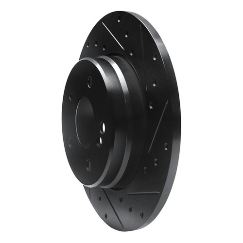 R1 98-03 Mercedes-Benz E320 Rear Right Drilled & Slotted Black Brake Rotor