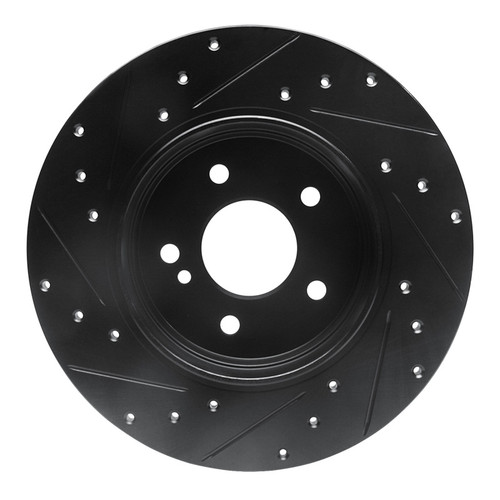 R1 98-03 Mercedes-Benz E320 Rear Right Drilled & Slotted Black Brake Rotor