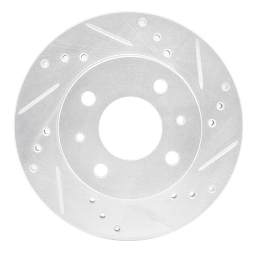 R1 95-00 Nissan 200SX Front Right Drilled & Slotted Silver Brake Rotor