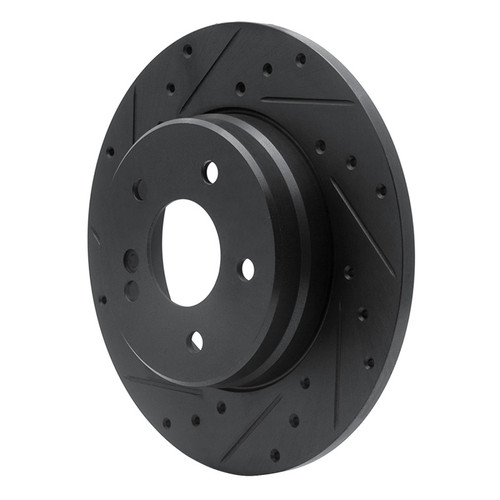 R1 98-03 Mercedes-Benz E320 Rear Left Drilled & Slotted Black Brake Rotor