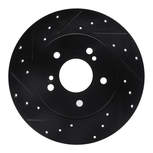 R1 96-98 Mercedes-Benz SL320 Rear Left Drilled & Slotted Black Brake Rotor