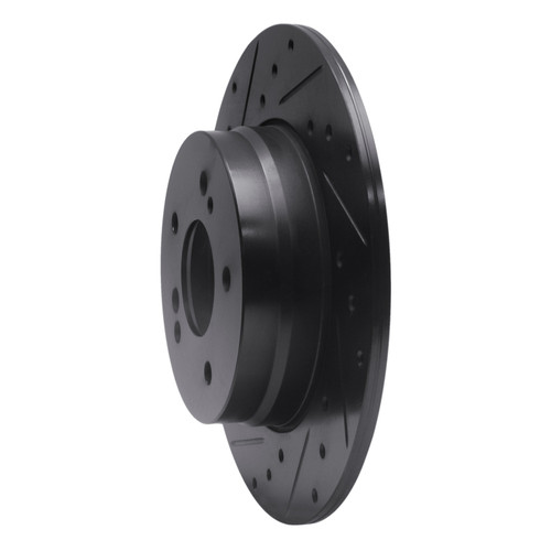 R1 96-98 Mercedes-Benz SL320 Rear Left Drilled & Slotted Black Brake Rotor