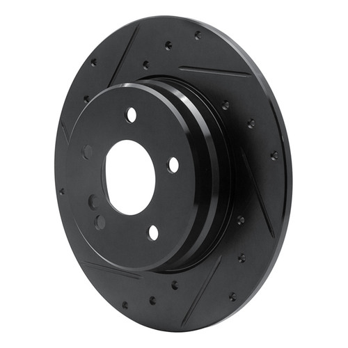 R1 94-11 Mercedes-Benz C280 Rear Left Drilled & Slotted Black Brake Rotor