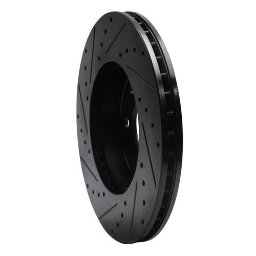 R1 90-95 Mercedes-Benz 300CE Front Right Drilled & Slotted Black Brake Rotor