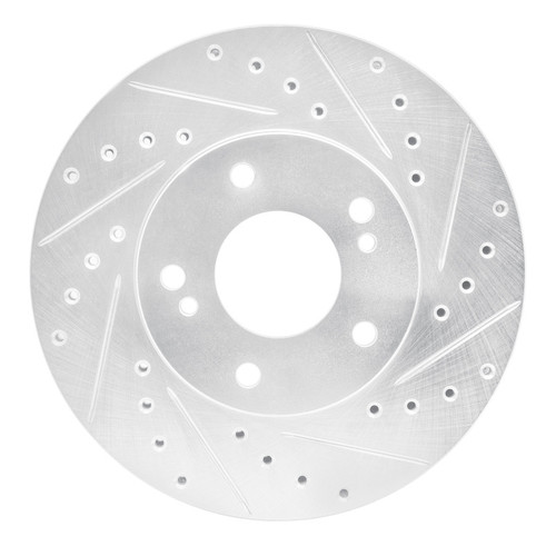 R1 89-96 Nissan 300ZX Front Right Drilled & Slotted Silver Brake Rotor