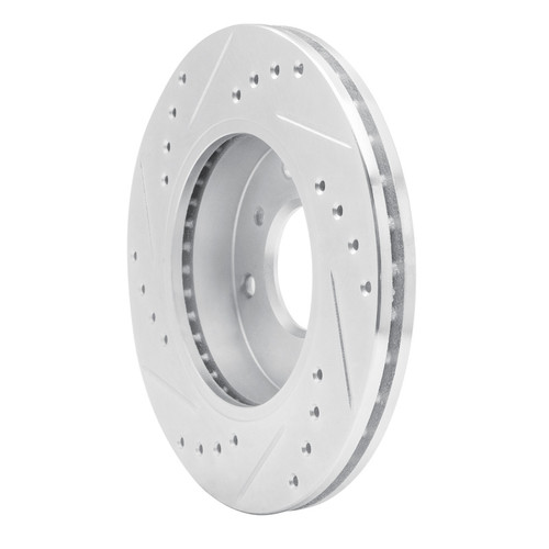 R1 89-13 Infiniti G20 Front Right Drilled & Slotted Silver Brake Rotor