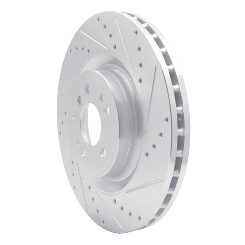 R1 13-19 Mercedes-Benz GL350 Front Right Drilled & Slotted Silver Brake Rotor