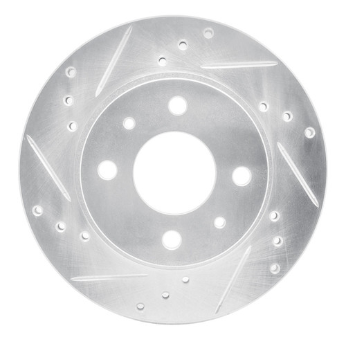 R1 86-17 Nissan NX Front Left Drilled & Slotted Silver Brake Rotor