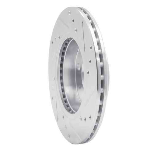 R1 86-17 Nissan NX Front Left Drilled & Slotted Silver Brake Rotor