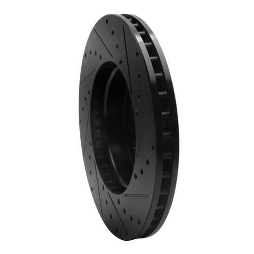 R1 13-25 Cadillac CT4 Front Left Drilled & Slotted Black Brake Rotor