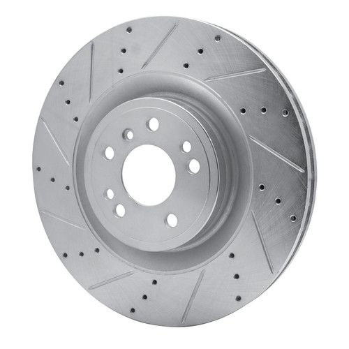 R1 13-19 Mercedes-Benz GL350 Front Left Drilled & Slotted Silver Brake Rotor