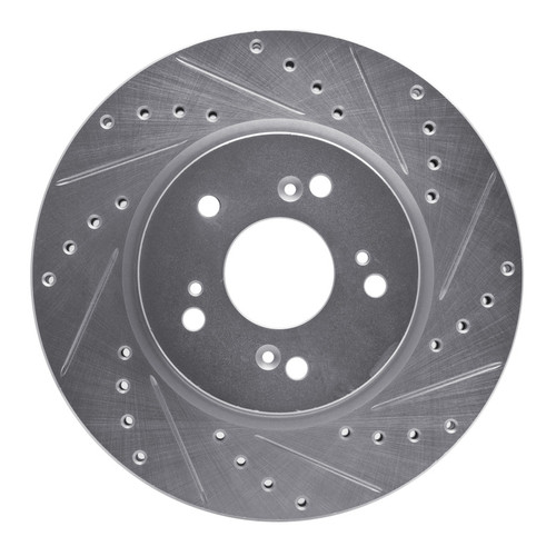 R1 07-16 Acura RDX Front Right Drilled & Slotted Silver Brake Rotor