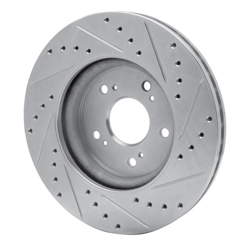 R1 07-16 Acura RDX Front Left Drilled & Slotted Silver Brake Rotor