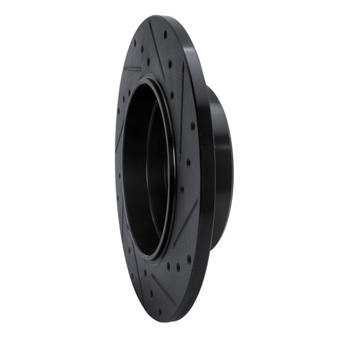 R1 91-99 Mercedes-Benz 300SE Rear Left Drilled & Slotted Black Brake Rotor