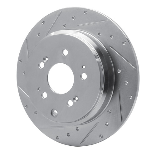 R1 07-17 Acura MDX Rear Left Drilled & Slotted Silver Brake Rotor