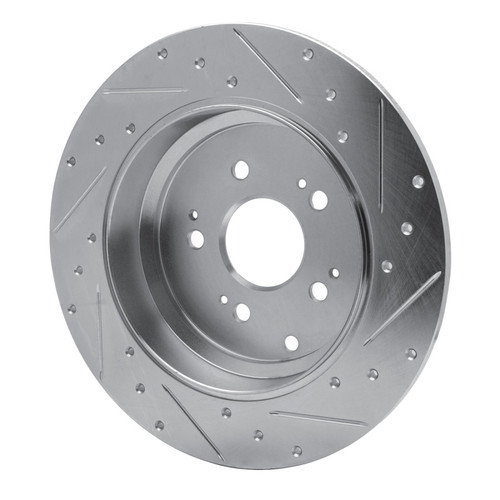 R1 07-17 Acura MDX Rear Left Drilled & Slotted Silver Brake Rotor