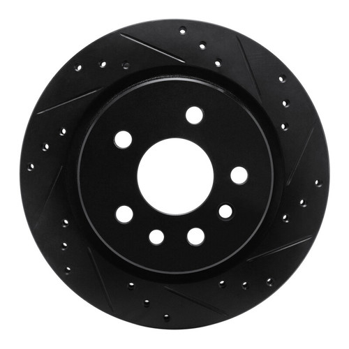 R1 01-01 Cadillac CATERA Rear Right Drilled & Slotted Black Brake Rotor