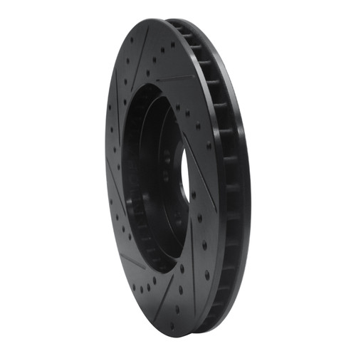 R1 90-98 Mercedes-Benz 300SL Front Right Drilled & Slotted Black Brake Rotor