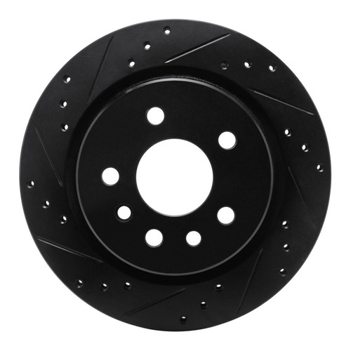 R1 01-01 Cadillac CATERA Rear Left Drilled & Slotted Black Brake Rotor