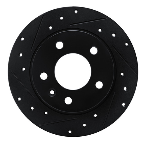 R1 20-25 Buick Encore GX Rear Left Drilled & Slotted Black Brake Rotor