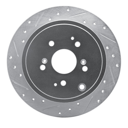 R1 01-08 Acura MDX Rear Left Drilled & Slotted Silver Brake Rotor