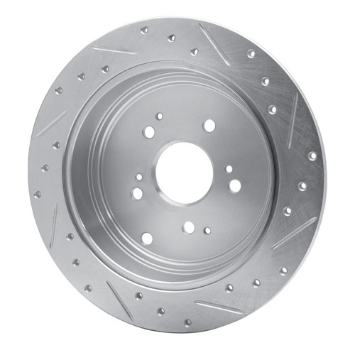 R1 01-08 Acura MDX Rear Left Drilled & Slotted Silver Brake Rotor