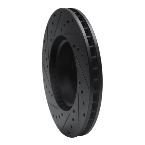 R1 85-91 Mercedes-Benz 300SD Front Right Drilled & Slotted Black Brake Rotor