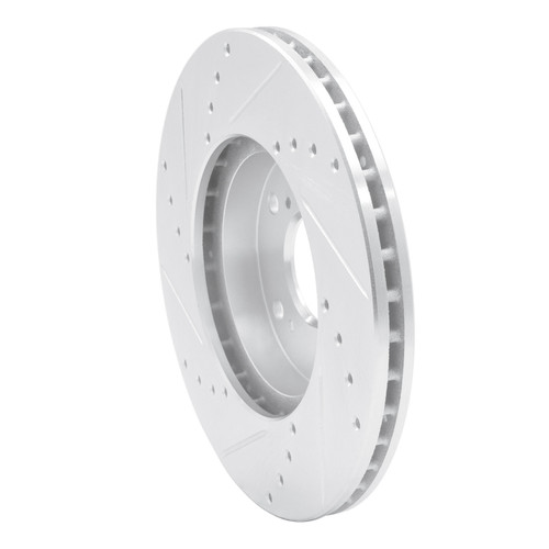 R1 98-22 Acura CSX Front Right Drilled & Slotted Silver Brake Rotor