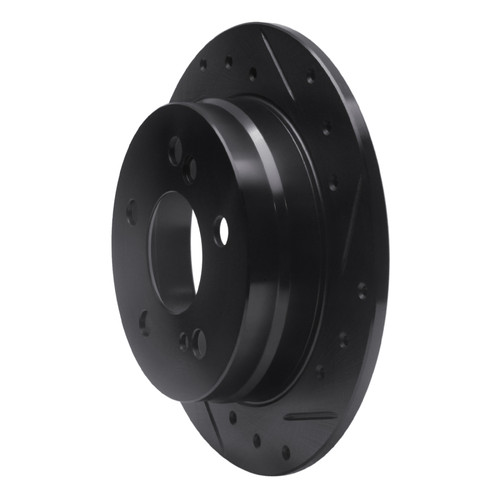 R1 83-95 Mercedes-Benz 300D Rear Right Drilled & Slotted Black Brake Rotor