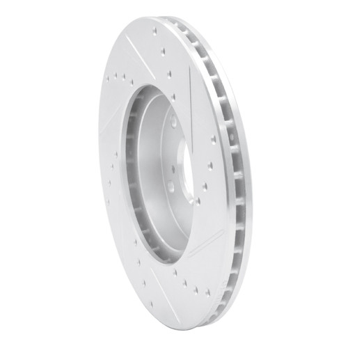 R1 98-22 Acura CSX Front Left Drilled & Slotted Silver Brake Rotor