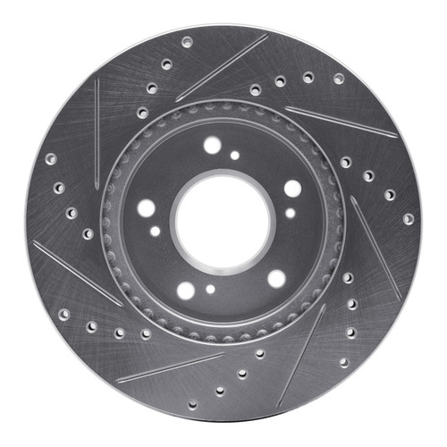 R1 91-01 Acura Integra Front Right Drilled & Slotted Silver Brake Rotor