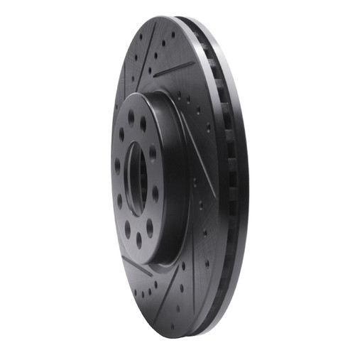 R1 16-21 Buick LaCrosse Front Left Drilled & Slotted Black Brake Rotor