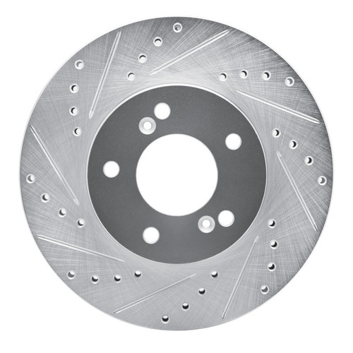 R1 91-01 Acura Legend Front Left Drilled & Slotted Silver Brake Rotor