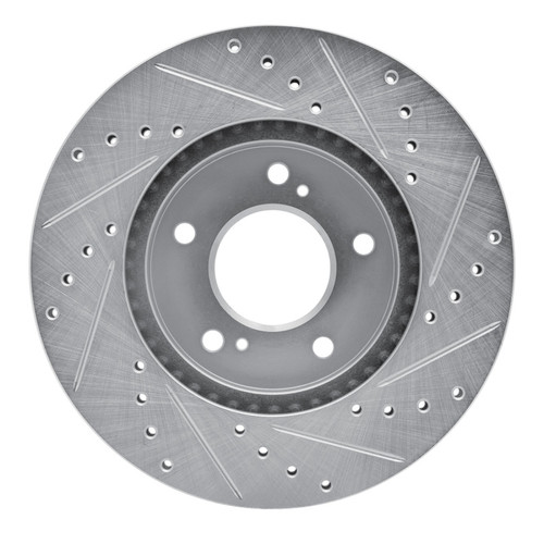 R1 91-01 Acura Legend Front Left Drilled & Slotted Silver Brake Rotor