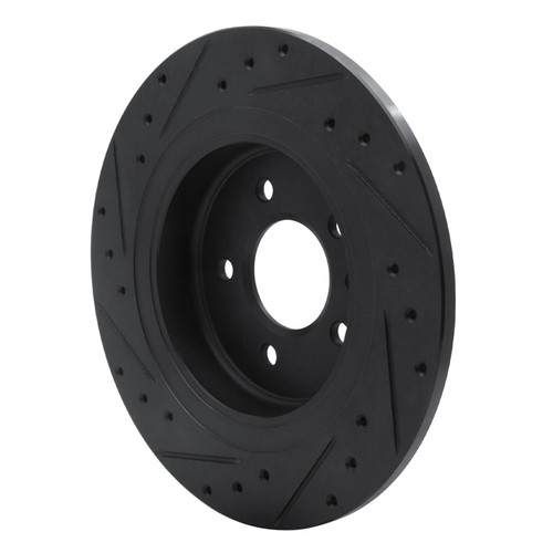 R1 16-18 Buick EnvisIon Rear Right Drilled & Slotted Black Brake Rotor