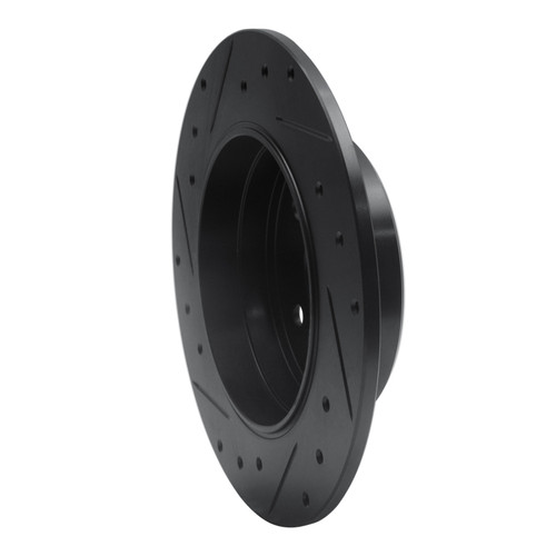 R1 87-15 Chrysler Crossfire Rear Right Drilled & Slotted Black Brake Rotor