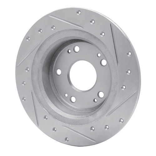 R1 05-22 Acura ILX Rear Left Drilled & Slotted Silver Brake Rotor