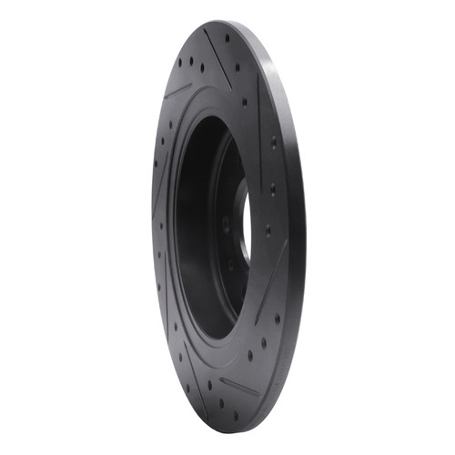 R1 16-18 Buick EnvisIon Rear Left Drilled & Slotted Black Brake Rotor