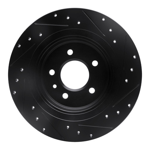 R1 16-18 Buick EnvisIon Rear Left Drilled & Slotted Black Brake Rotor