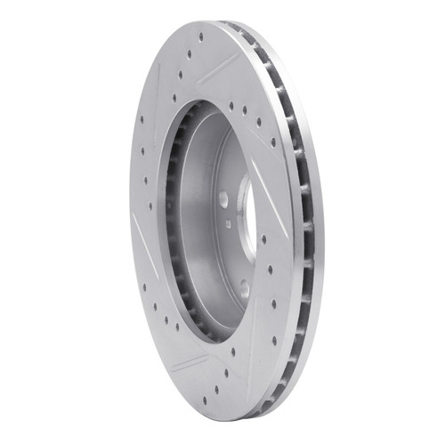 R1 02-15 Acura RSX Front Right Drilled & Slotted Silver Brake Rotor