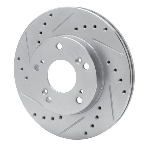 R1 02-15 Acura RSX Front Left Drilled & Slotted Silver Brake Rotor