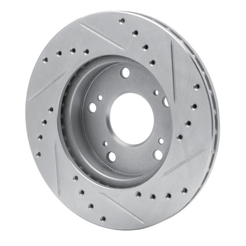 R1 02-15 Acura RSX Front Left Drilled & Slotted Silver Brake Rotor