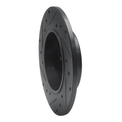 R1 83-89 Mercedes-Benz 190E Front Right Drilled & Slotted Black Brake Rotor