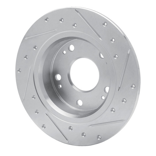 R1 03-08 Acura TSX Rear Left Drilled & Slotted Silver Brake Rotor